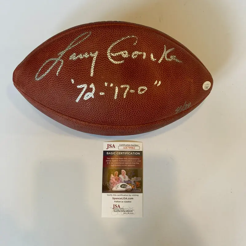 Larry Csonka 1972 17-0 Perfect Season Signed NFL Wilson Game Football JSA COA