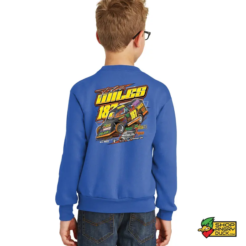 Tyler Wiles Racing Anniversary 2025 Youth Crewneck Sweatshirt