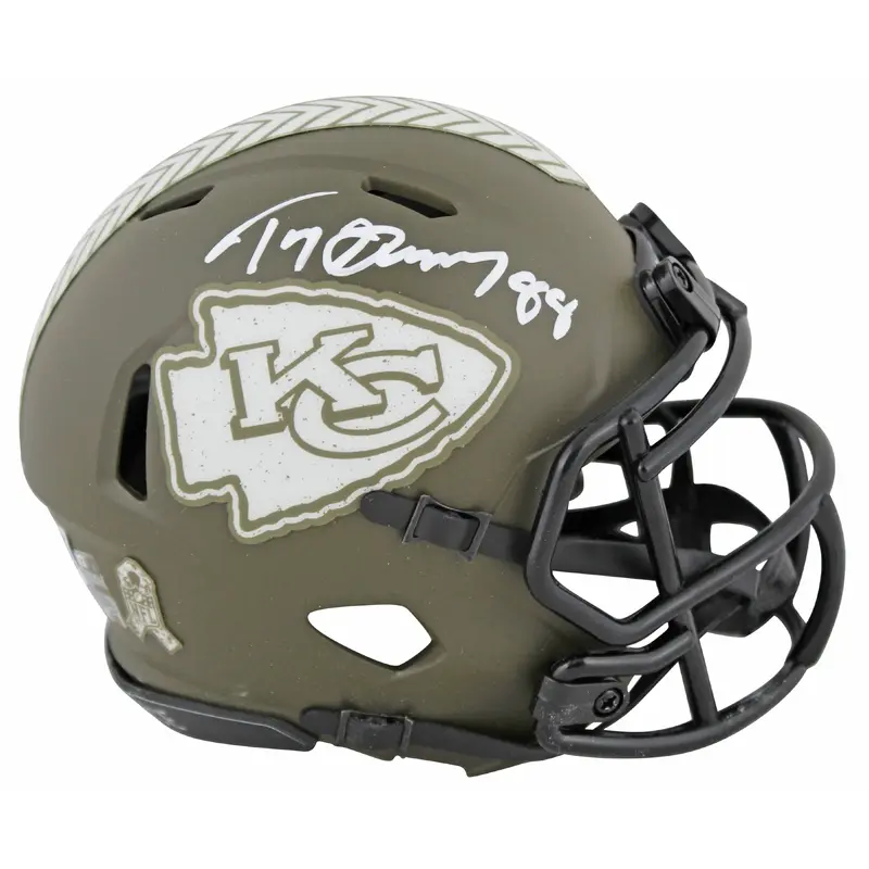 Chiefs Tony Gonzalez Signed Salute To Service Speed Mini Helmet BAS Witnessed