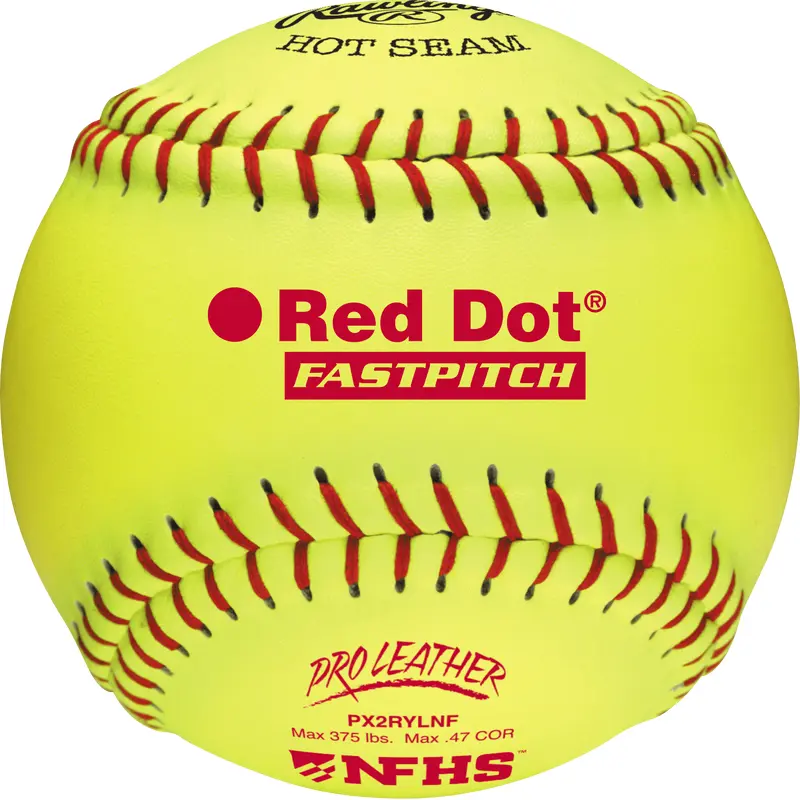 Rawlings 12" Pro Leather Red Dot NFHS Fastpitch Softballs PX2RYLNF