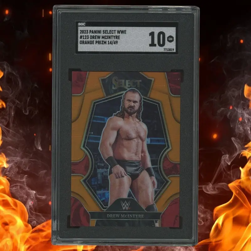 2023 Panini Select WWE DREW MCINTYRE /49 Orange Prizm SGC 10 #123