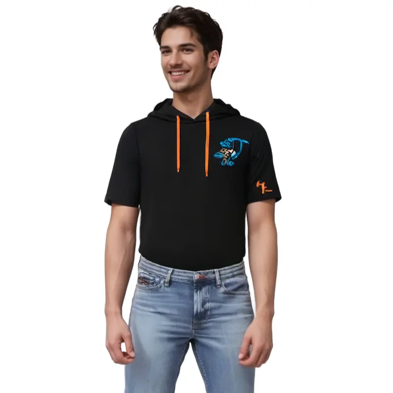 Beloit Sky Carp Black Short Sleeve Hoodie