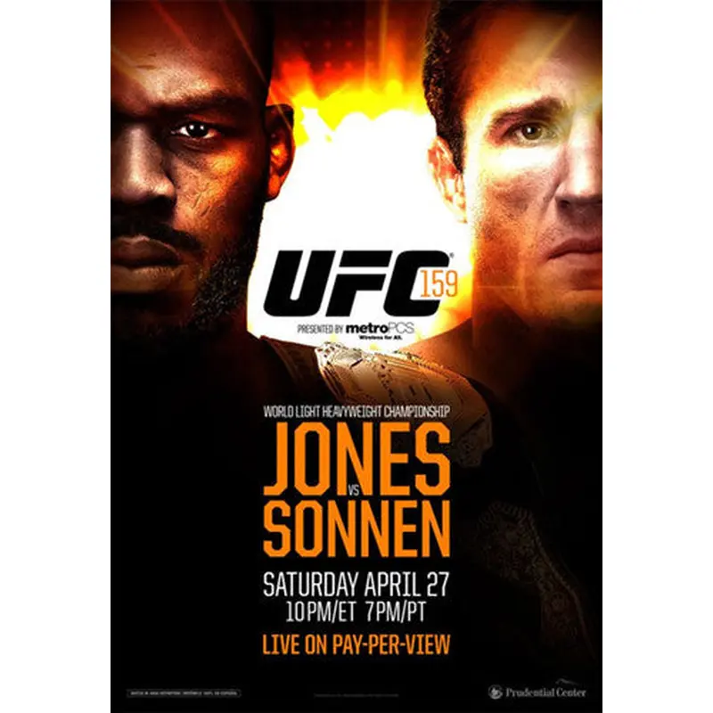 UFC 159 Official Fight Bill Poster (Jon Jones vs Chael Sonnen, 4/27/2013)