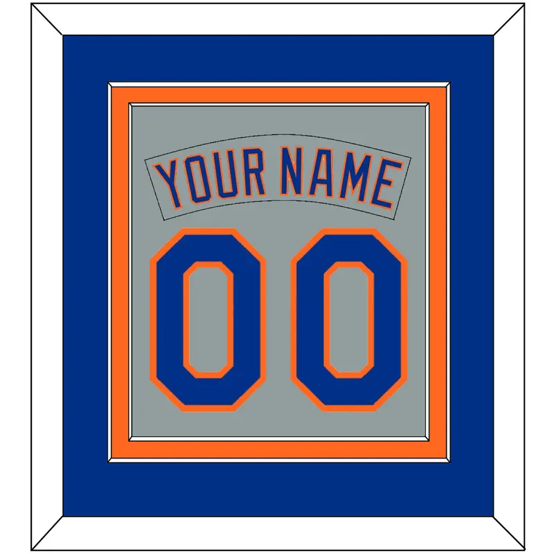 New York Nameplate & Number Combined - Road Gray (1982-1986) - Double Mat 3