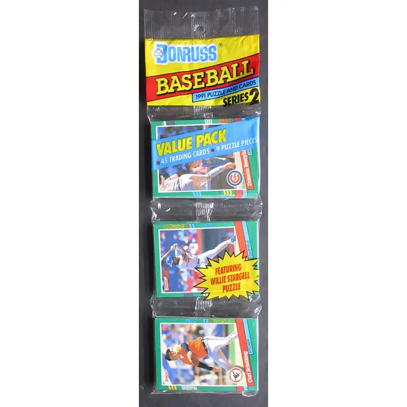 1991 Donruss Baseball Unopened Series 2 Rack Pack (45)