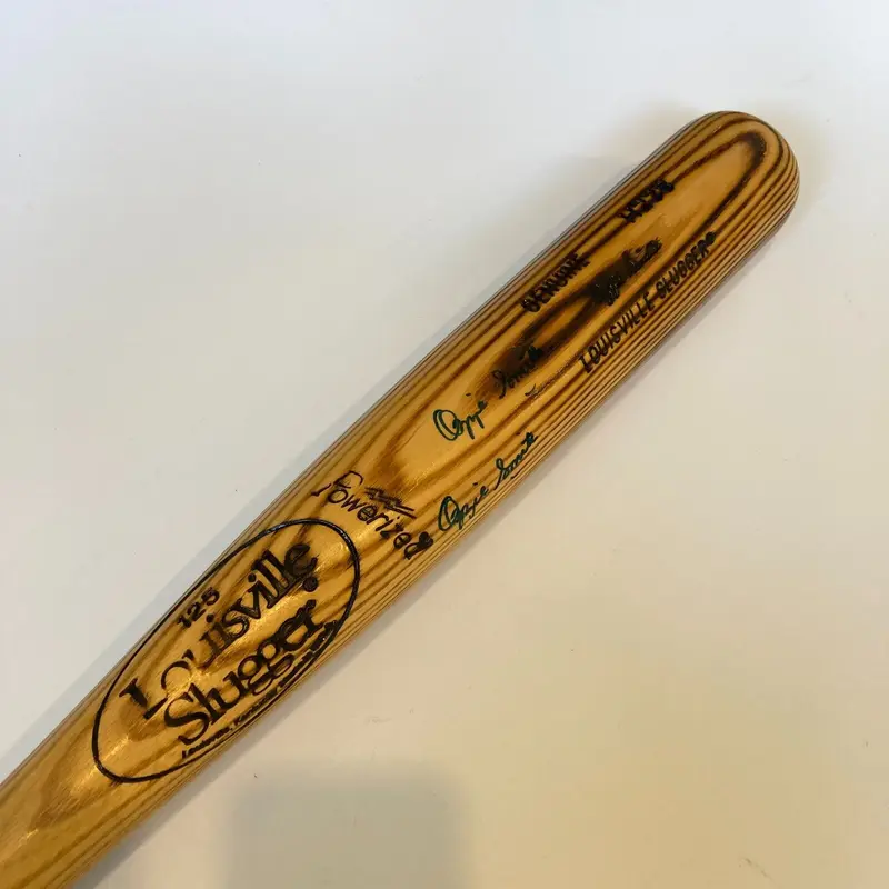 Ozzie Smith Twice Signed Game Model Baseball Bat With Beckett Hologram