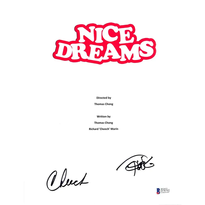 Cheech Marin & Tommy Chong Signed Nice Dreams Movie Script Cover BAS #D78702