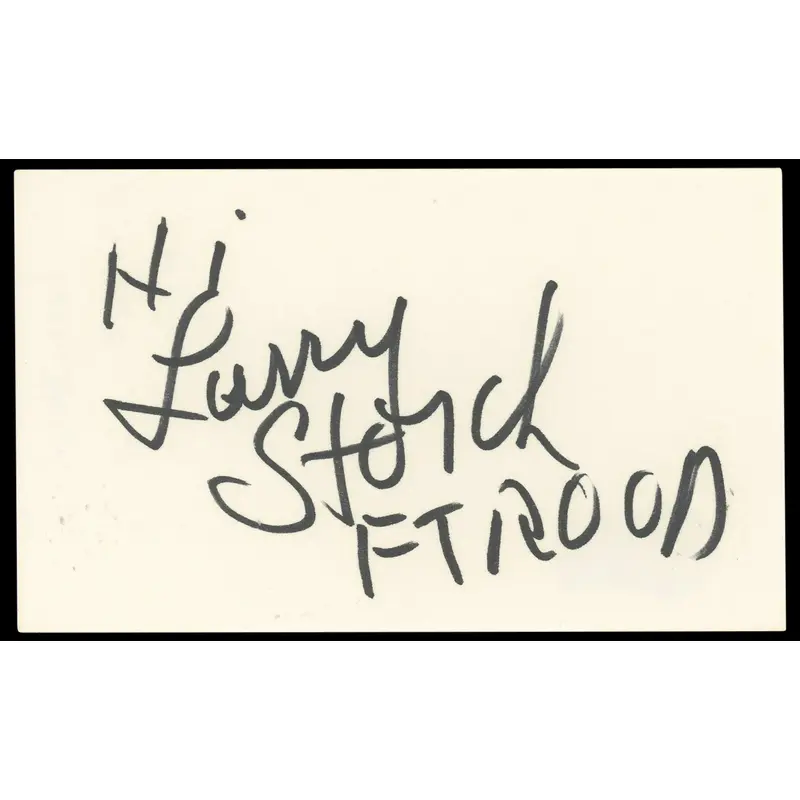 Larry Storch F Troop  Authentic Signed 3x5 Index Card Autographed BAS #BN33279