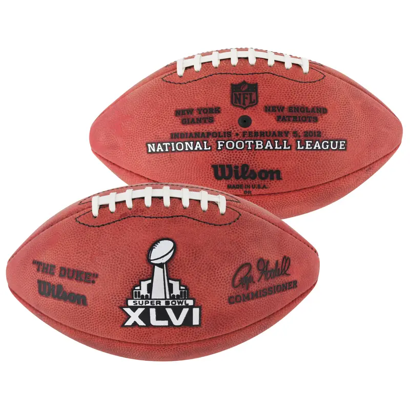 Wilson Super Bowl XLVI Giants vs. Patriots "The Duke" Nfl Football Un-signed