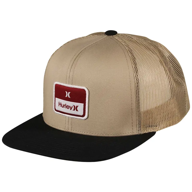 HURLEY BEIGE STACKED TRUCKER MENS SNAPBACK HAT HIHM0186 235