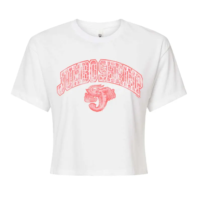 Jacksonville Jumbo Shrimp Bimm Ridder Ladies White Crop Tee