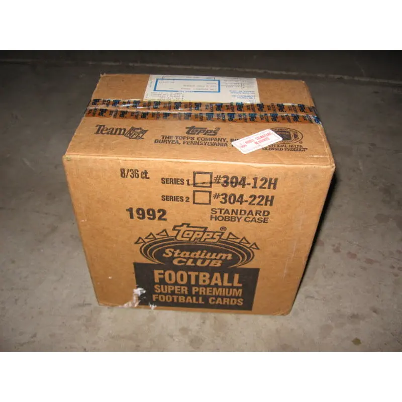 1992 Topps Stadium Club Football Series 1 Case (Hobby) (8 Box)