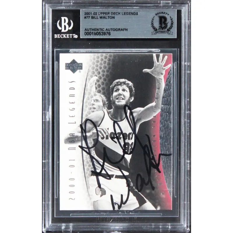 Blazers Bill Walton Signed 2001 Upper Deck Legends #77 Card BAS Slabbed