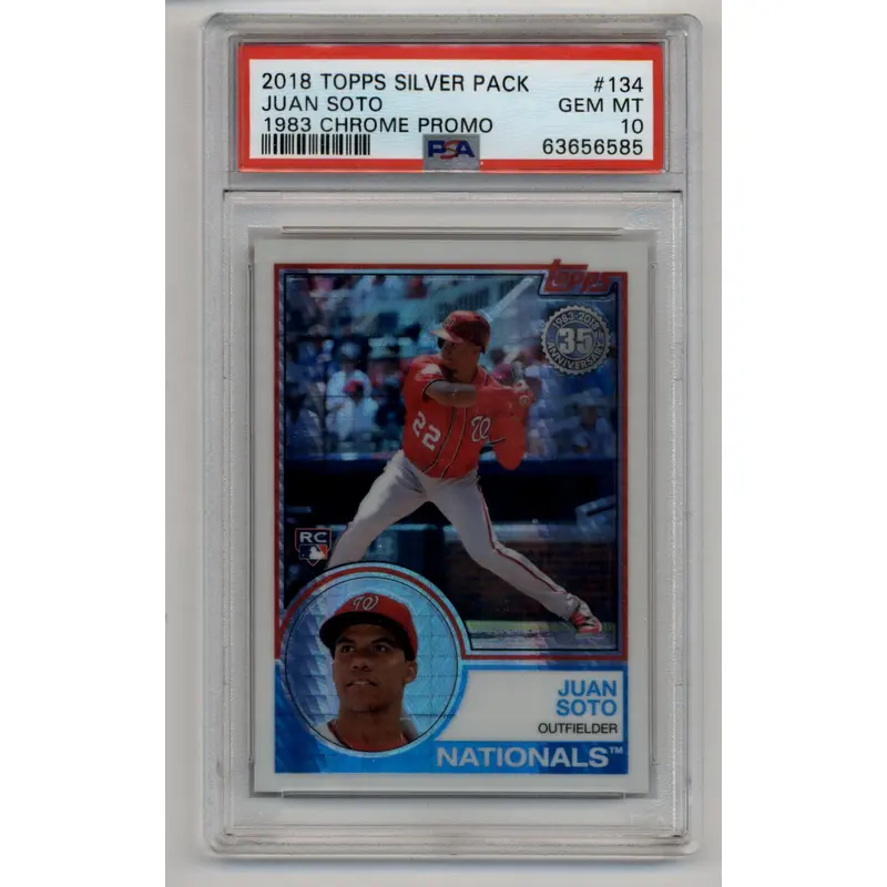 Juan Soto 2018 Topps Silver Pack #134 1983 Chrome Promo PSA 10 Gem Mint