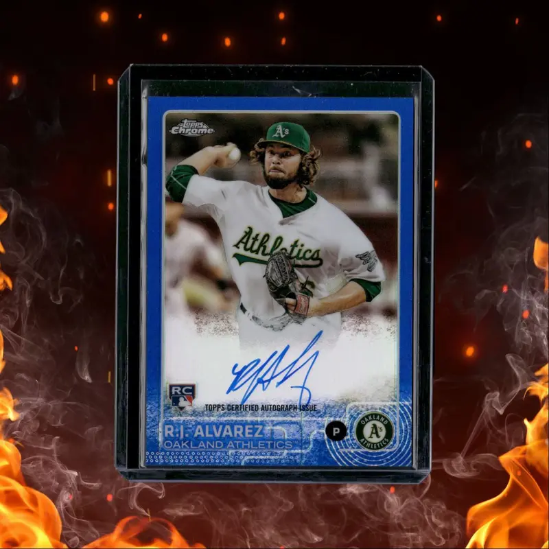 2015 Topps Chrome Autographed Rookies R.J. Alvarez Blue Refractor 031/150
