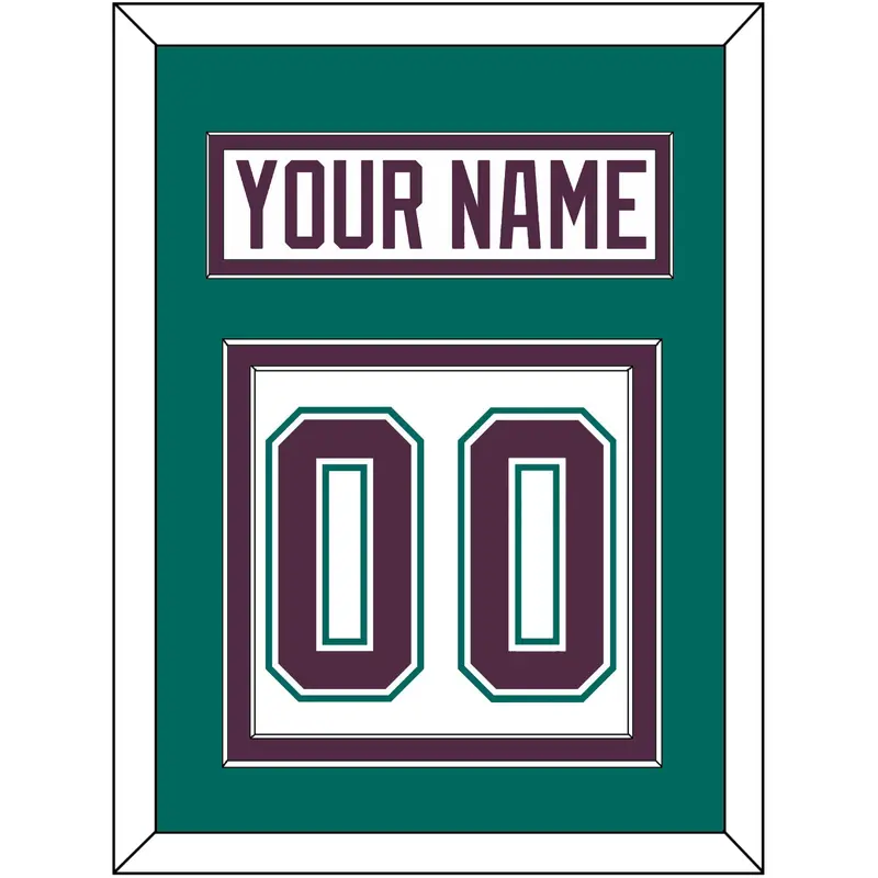 Anaheim Nameplate & Number (Back) - Home White (1993-2006) - Double Mat 3