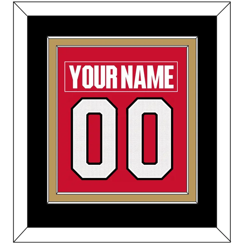 Ottawa Nameplate & Number (Back) Combined - Home Red (2017-2020) - Double Mat 4
