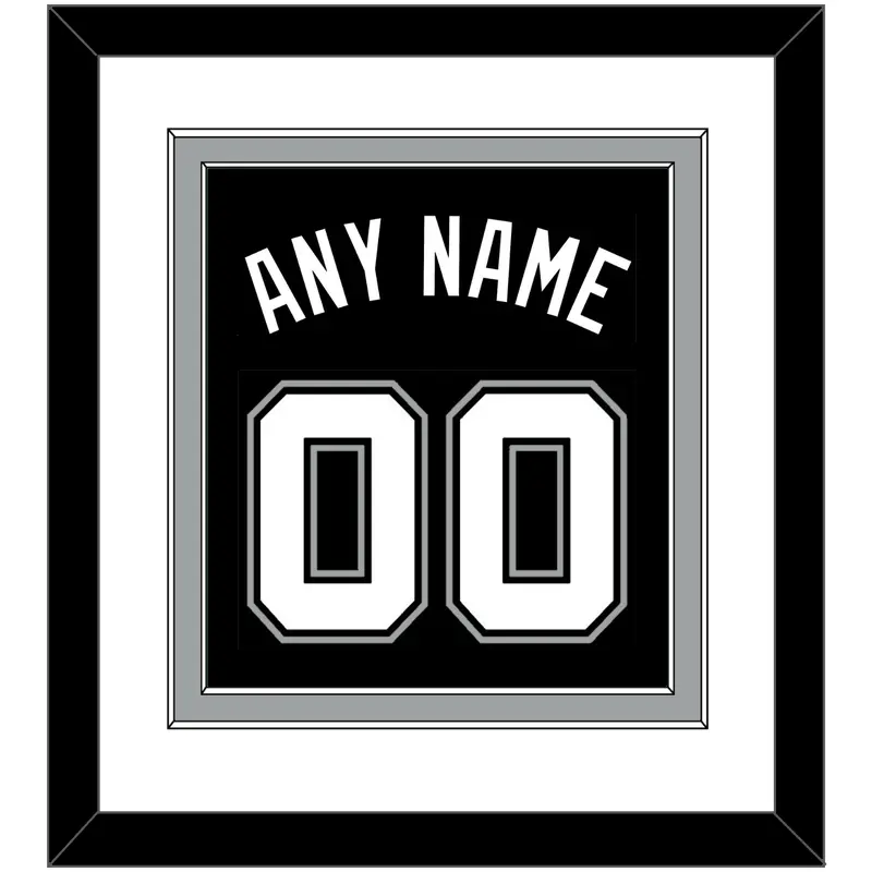 San Antonio Name & Number - Road Black (2002-2017) - Double Mat 1
