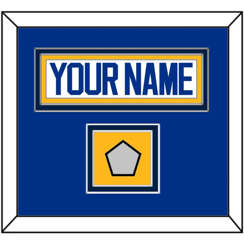 St. Louis Nameplate & Stanley Cup Champions Patch - Road White - Double Mat 4