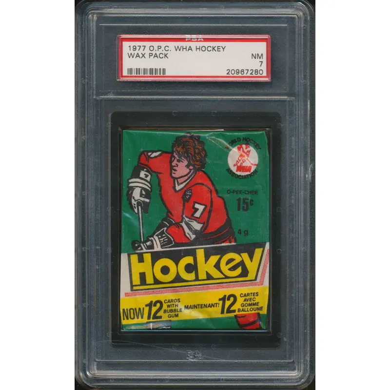 1977/78 OPC O-Pee-Chee WHA Hockey Unopened Wax Pack PSA 7