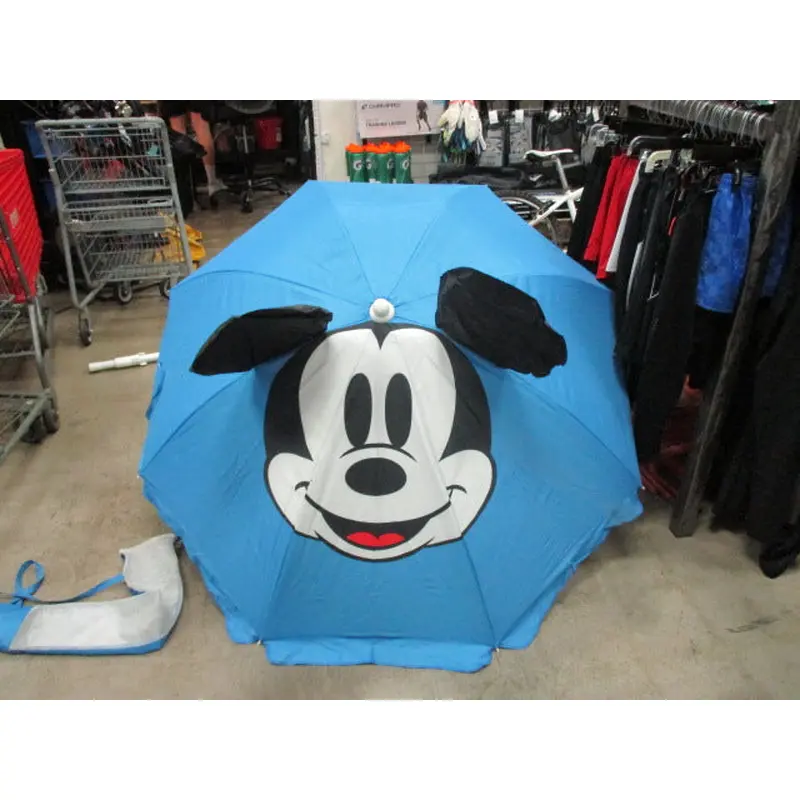 Used Mickey Mouse UMBRELLA With Ground Stake 6 Feet