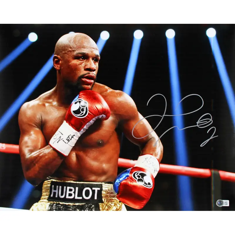 Floyd Mayweather Authentic Signed 16x20 Horizontal Photo w/ Red Gloves BAS