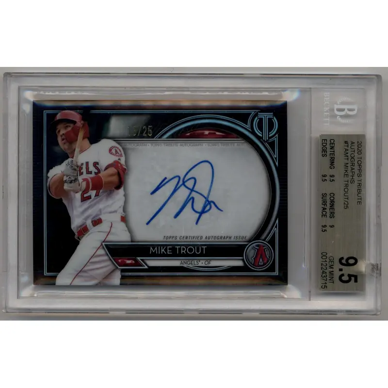 Mike Trout 2020 Tribute Auto #TAMT 13/25 BGS 9.5 Gem Mint Auto 10