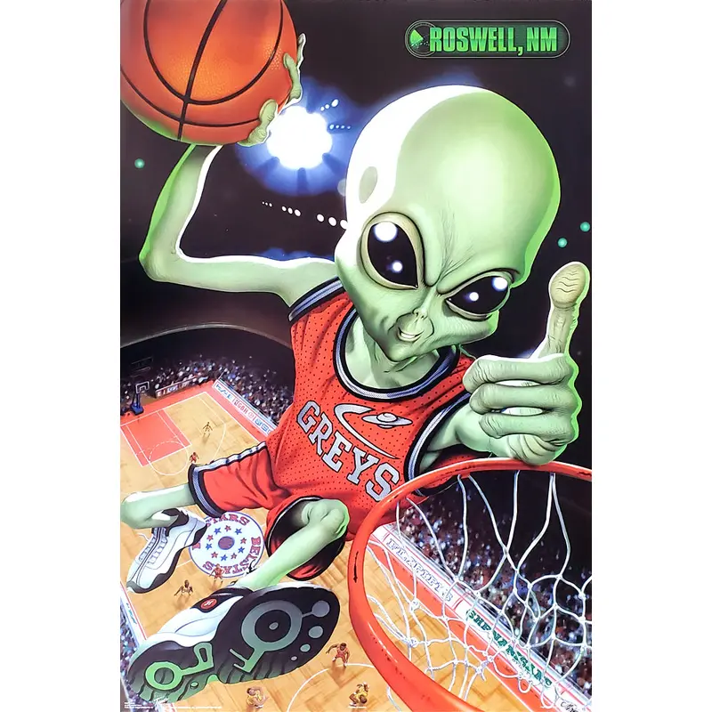 Basketball Alien "Team Roswell" High-Flying Action Poster - Trends 2004