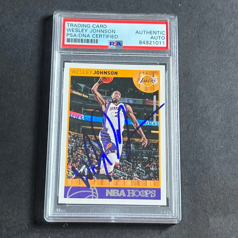 2013-14 Panini Hoops #237 Wesley Johnson Signed Card Auto PSA Slabbed