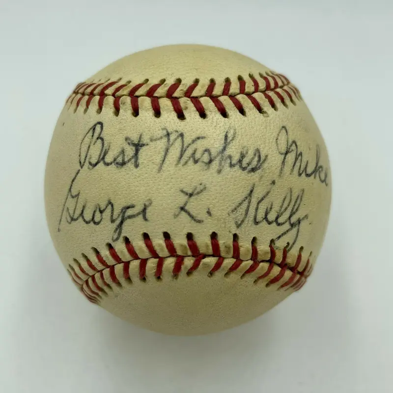 George Kelly Single Signed 1970's Official National League Baseball HOF JSA COA