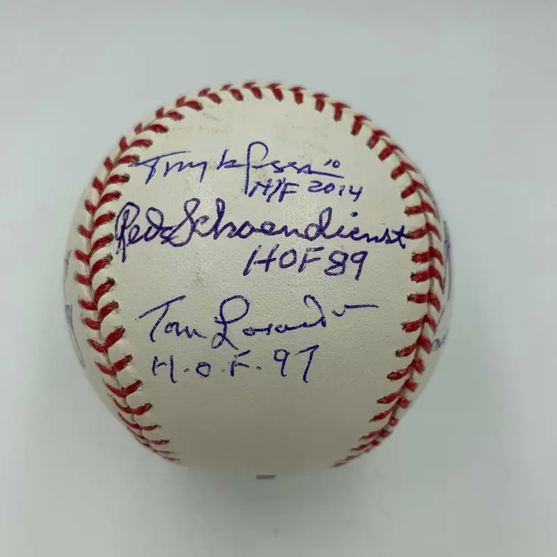 HOF Managers Sparky Anderson Torre Weaver Larussa Lasorda Signed Baseball JSA