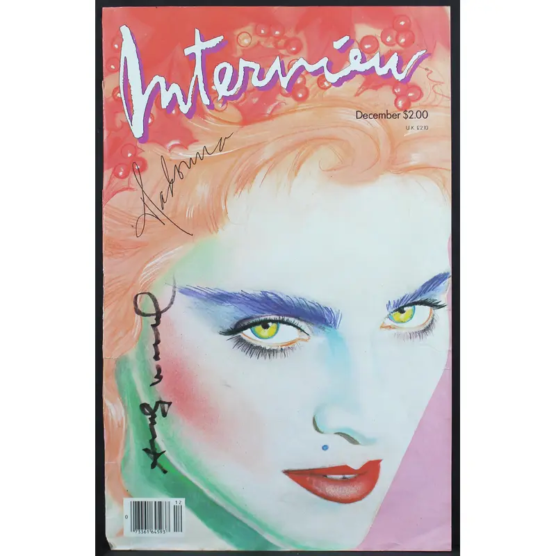 Andy Warhol Signed 1985 11x17 Madonna Interview Magazine Cover BAS #AB14001