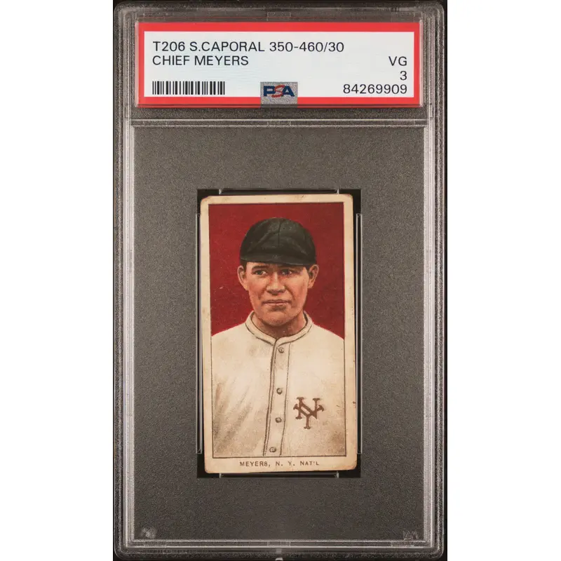 Chief Meyers 1909-11 T206 Sweet Caporal 350-460/30 PSA 3 Very Good