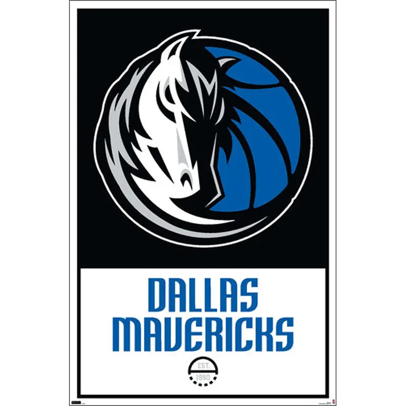 Dallas Mavericks "Est. 1980" Official NBA Basketball Team Logo Poster - Costacos Sports
