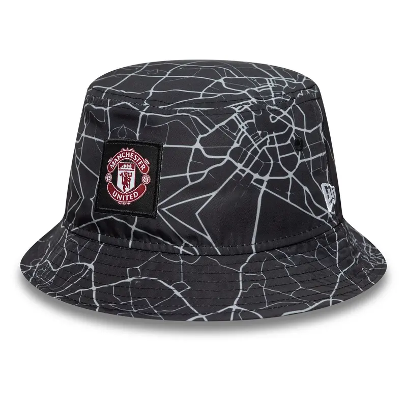 Manchester United FC All Over Print Black Bucket Hat