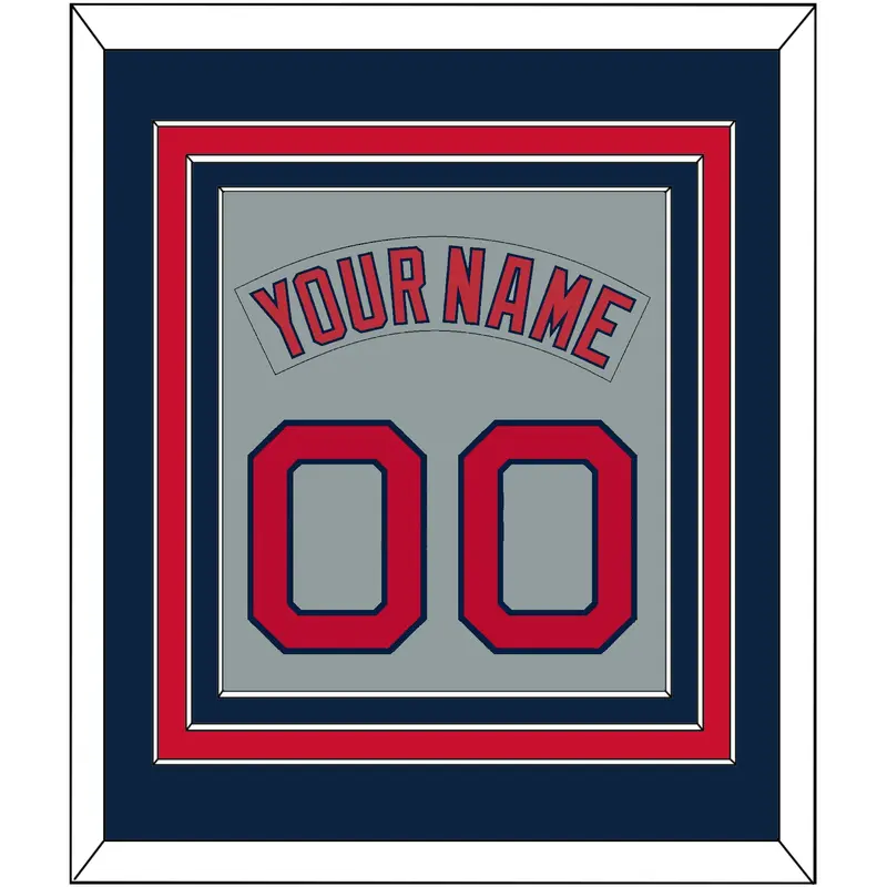 Boston Nameplate & Number (Back) Combined - Road Gray (1992-2008) - Triple Mat 3