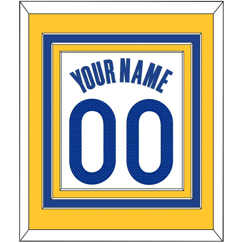 Golden State Name & Number - White Association - Triple Mat 3