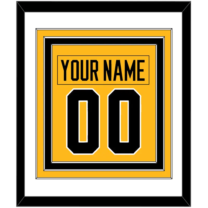 Pittsburgh Nameplate & Number (Back) Combined - Alternate Gold (2018-2021) - Triple Mat 1