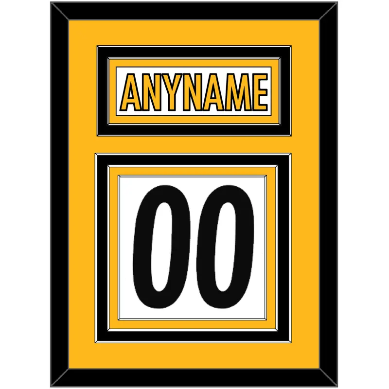 Pittsburgh Nameplate & Number (Back) - Road White - Triple Mat 3