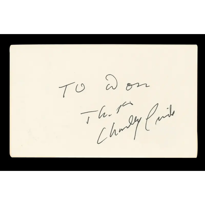 Charley Pride Singer "To Don, thanks" Signed 3x5 Index Card BAS #AD70229