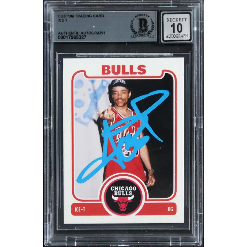 Ice T Authentic Signed Custom Trading Card Auto Graded Gem Mint 10! BAS Slabbed