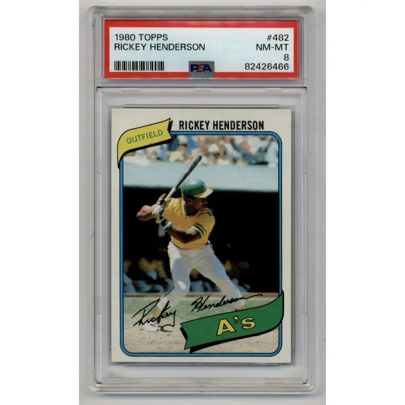 Rickey Henderson 1980 Topps #482 PSA 8 Near Mint-Mint 6466