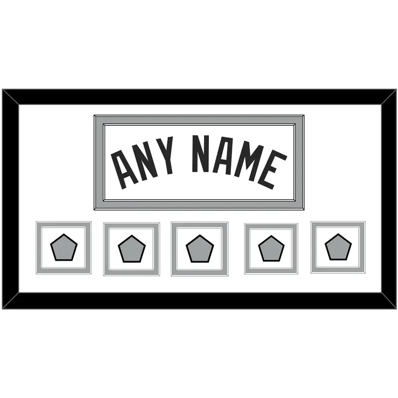 San Antonio Name With 5 Champions Trophy Patches - Home White (2002-2017) - Double Mat 1
