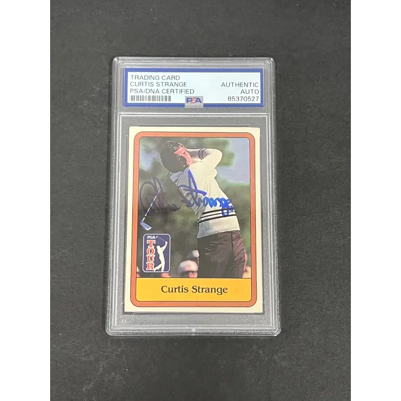1981 Donruss PGA Tour #3 Curtis Strange Signed Card Auto PSA Slabbed Golf