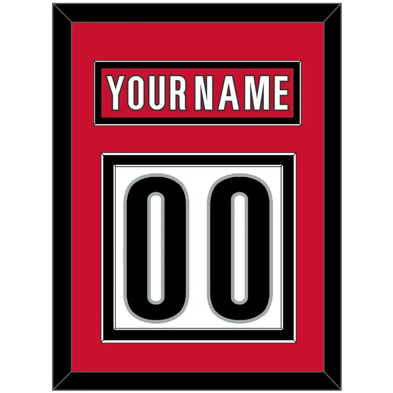 Carolina Nameplate & Number (Back) - Road White (2013-2019) - Double Mat 2