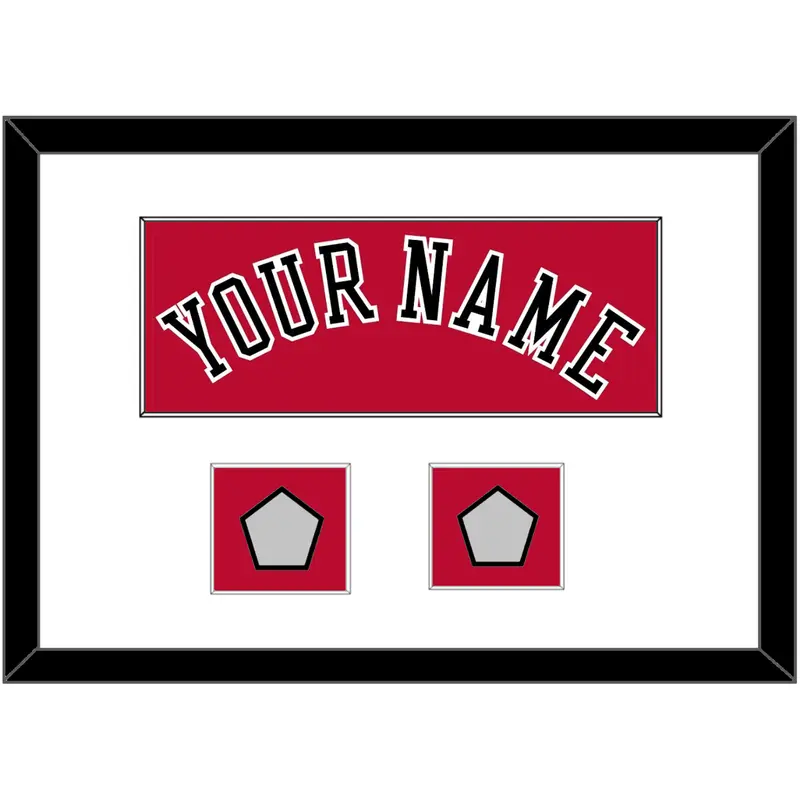 Chicago Name & 2 Champions Trophy Patches - Road Red (1986-2017) - Single Mat 1