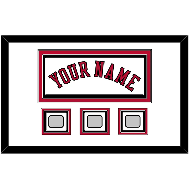 Chicago Name & 3 Champions Trophy Patches - Home White (1986-2017) - Triple Mat 1