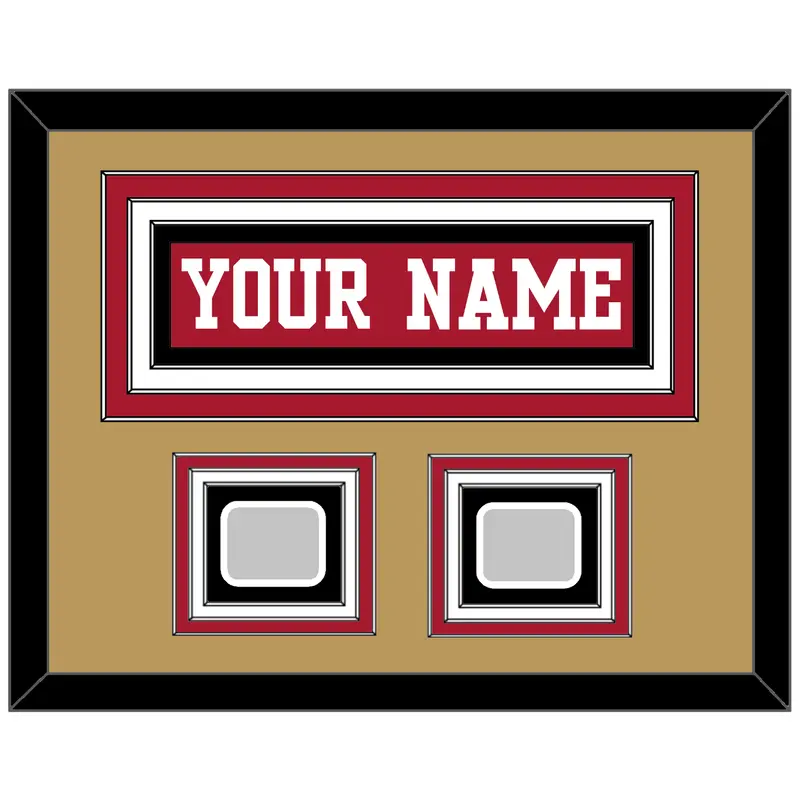 San Francisco Nameplate & 2 Super Bowl Patches - Home Red - Triple Mat 9