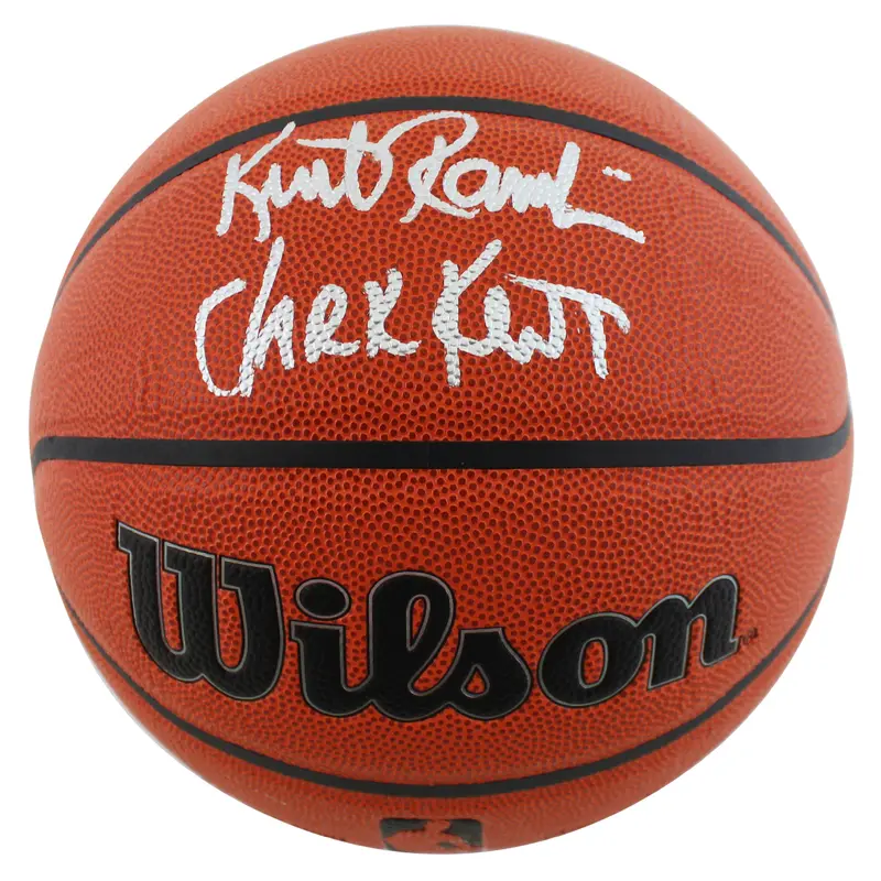 Lakers Kurt Rambis "Clark Kent" Authentic Signed Wilson Basketball BAS Witnessed
