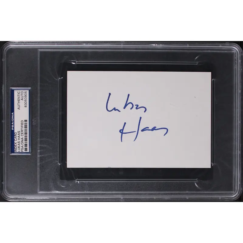 Lukas Haas Witness Authentic Signed 4x6 Index Card Autographed PSA/DNA Slabbed
